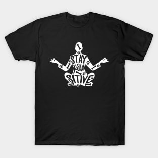 Stay Pawsitive Yoga Meditation T-Shirt